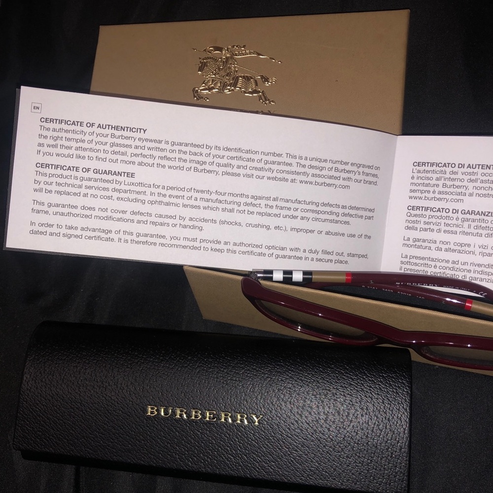 Burberry Glasses Burgundy